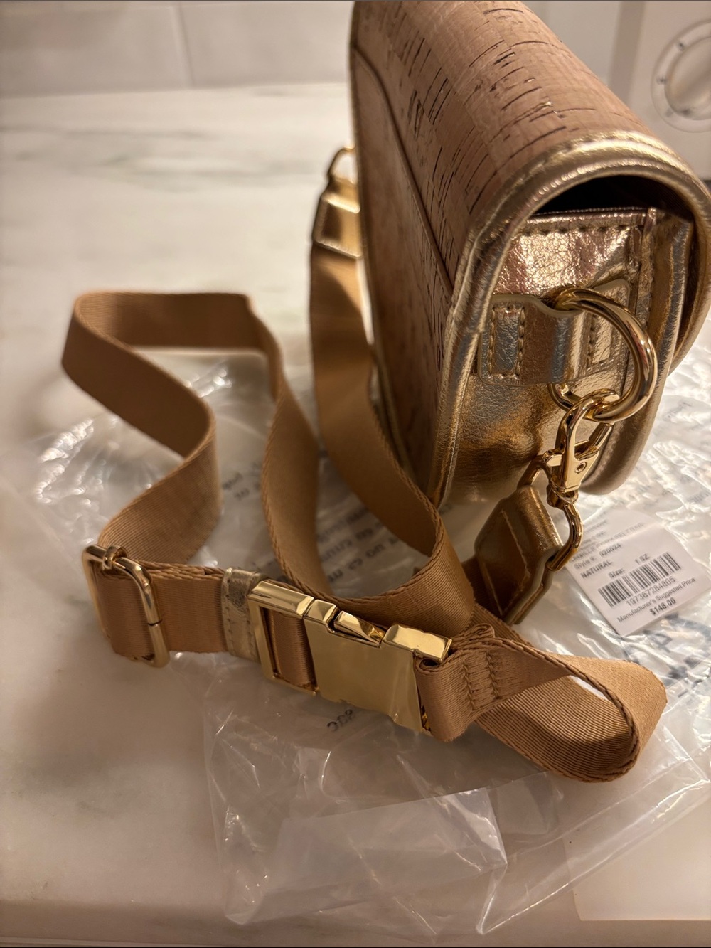 Lilly Pulitzer NWT Camille Cork Belt Bag color Natural - Picture 7 of 9